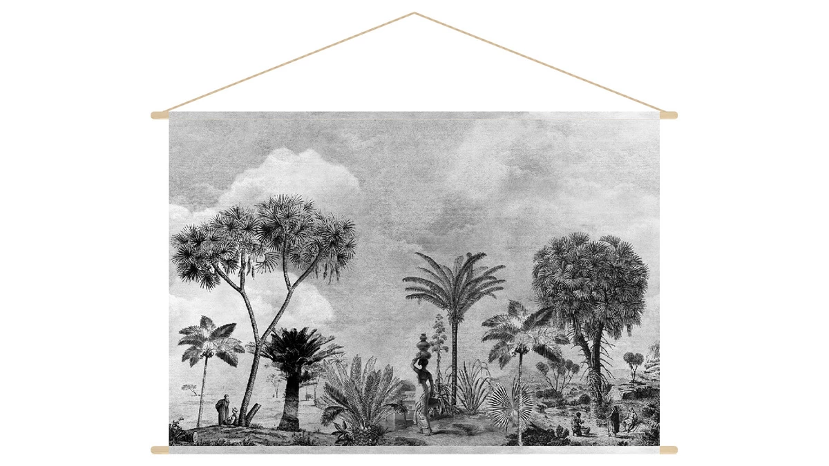 Kakemono Ethnique Noir Et Blanc L150 X L100 Cm BAMAKO 3 Kakemono Ethnique Noir Et Blanc L150 X L100 Cm BAMAKO