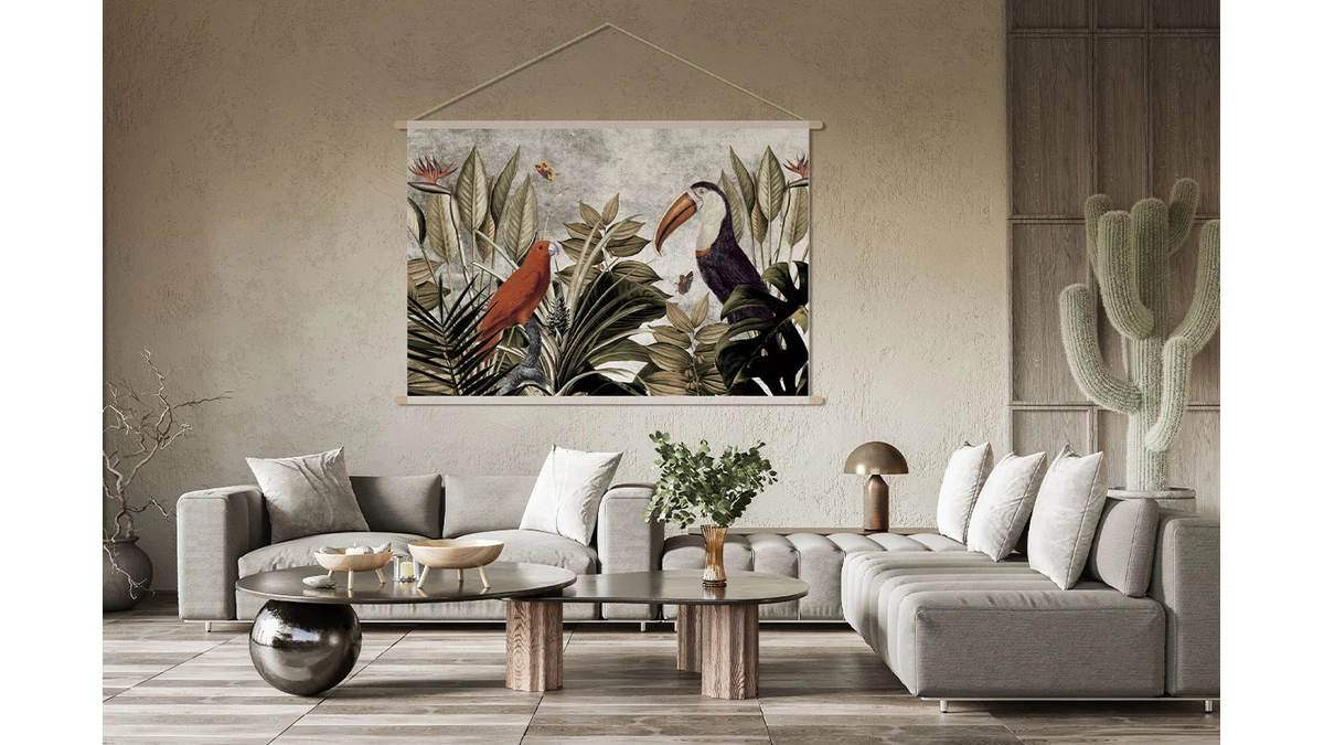 Kakemono Jungle L150 X L100 Cm PASSARO 4 Kakemono Jungle L150 X L100 Cm PASSARO – Image 2