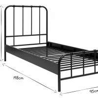 Lit 1 Place 90x190 Cm En Métal Noir AUGUSTE -Boutique Miliboo lit 1 place 90x190 cm en metal noir auguste 50485 61c4acc81c477 1200 675