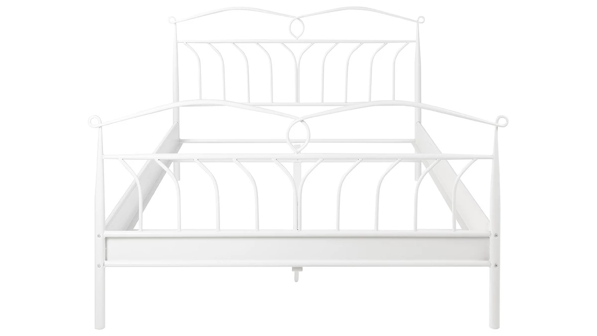 Lit 2 Places 140x200 Cm En Métal Blanc NOTTE 2 Lit 2 Places 140x200 Cm En Métal Blanc NOTTE