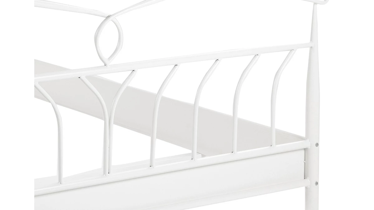 Lit 2 Places 140x200 Cm En Métal Blanc NOTTE 5 Lit 2 Places 140x200 Cm En Métal Blanc NOTTE – Image 4