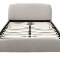 Lit 2 Places 140x200 Cm En Tissu Beige NIELS