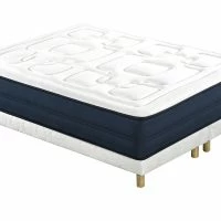 Lit 2 Places 160x200 Cm Avec Sommiers Tapissiers Et Matelas Avec Accueil Mousse Mémoire De Forme BENJI