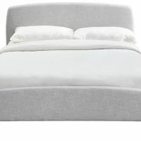 Lit 2 Places 160x200 Cm En Tissu Gris Clair NIELS