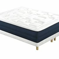 Lit 2 Places 180x200 Cm Avec Sommiers Tapissiers Et Matelas Avec Accueil Mousse à Mémoire De Forme BENJI