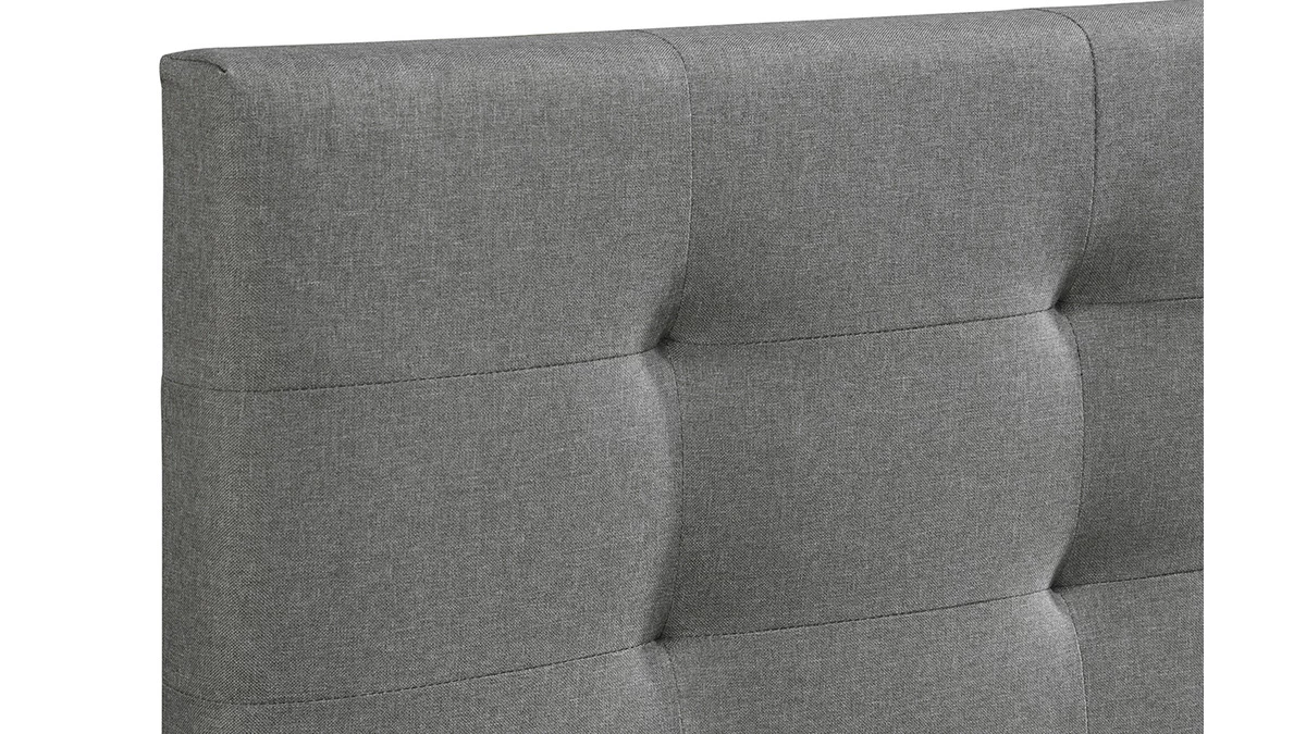 Lit 2 Places 180x200 Cm En Tissu Gris Capitonné MARQUISE 8 Lit 2 Places 180x200 Cm En Tissu Gris Capitonné MARQUISE – Image 6