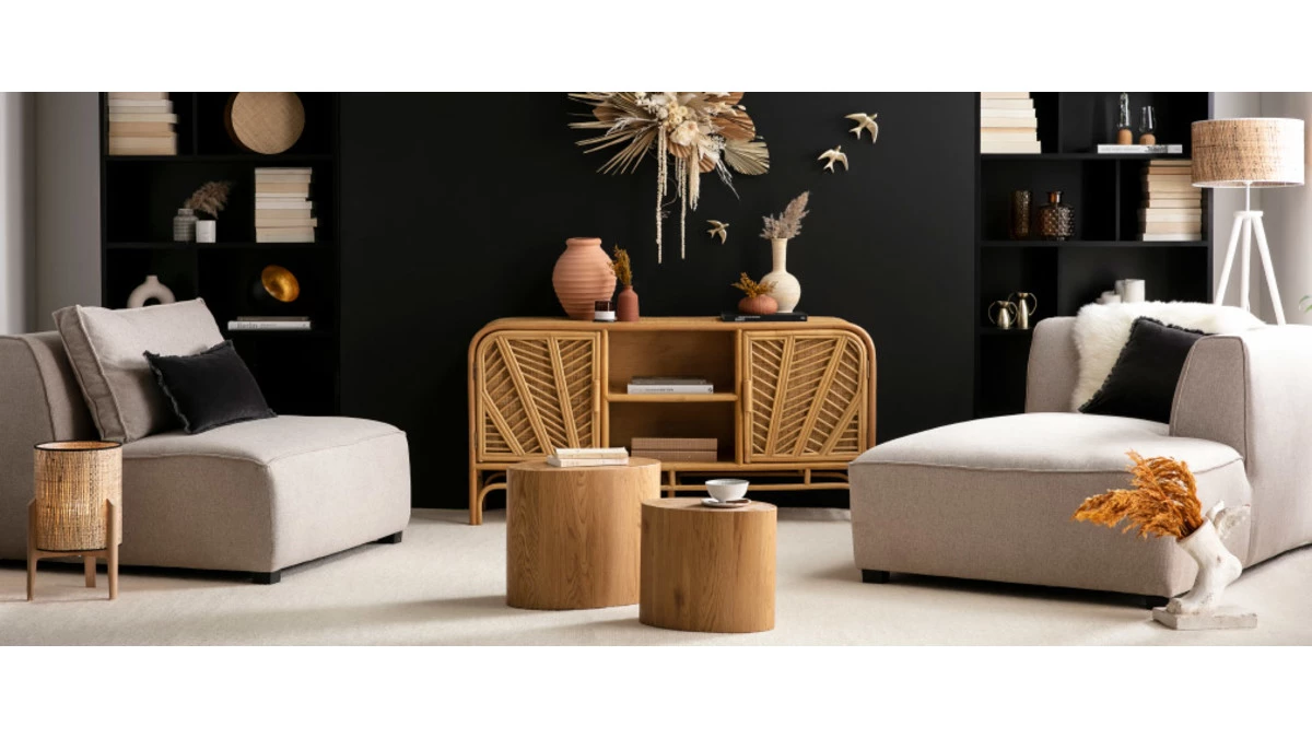 Méridienne Angle Droit En Tissu Beige PLURIEL 8 Méridienne Angle Droit En Tissu Beige PLURIEL – Image 6