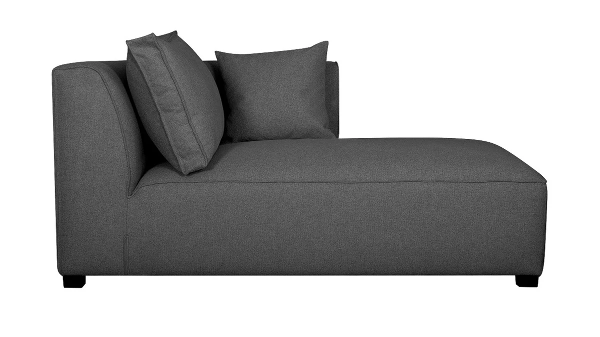 Méridienne Angle Droit En Tissu Gris Anthracite PLURIEL 3 Méridienne Angle Droit En Tissu Gris Anthracite PLURIEL