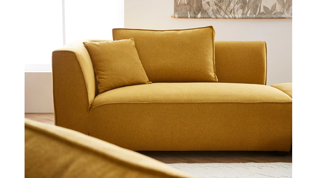 Méridienne Angle Droit En Tissu Jaune Cumin PLURIEL 8 Méridienne Angle Droit En Tissu Jaune Cumin PLURIEL – Image 6