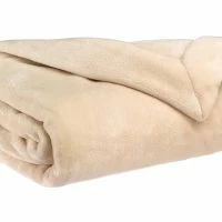 Plaid Doux En Polyester Crème 150 X 200 Cm FERO