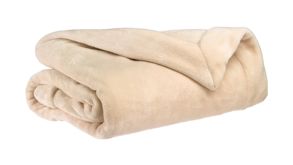 Plaid Doux En Polyester Crème 150 X 200 Cm FERO 3 Plaid Doux En Polyester Crème 150 X 200 Cm FERO
