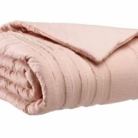 Plaid En Coton Rose Poudré 120 X 180 Cm DOU