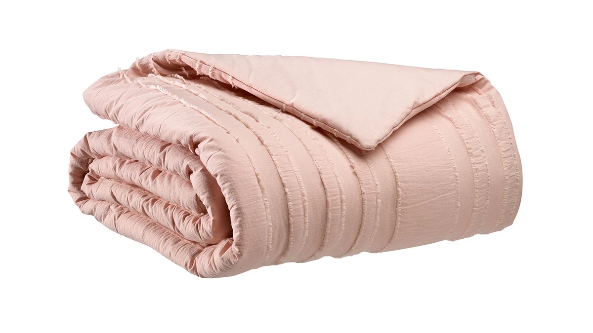 Plaid En Coton Rose Poudré 120 X 180 Cm DOU 3 Plaid En Coton Rose Poudré 120 X 180 Cm DOU