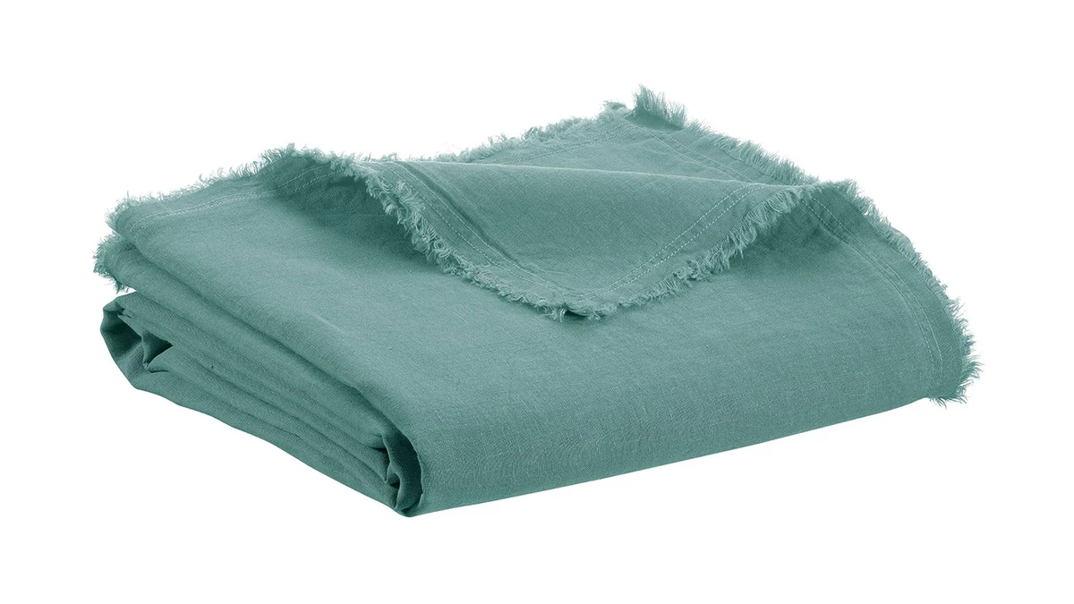 Plaid En Lin Bleu Glacier 130 X 180 Cm LINEN 3 Plaid En Lin Bleu Glacier 130 X 180 Cm LINEN