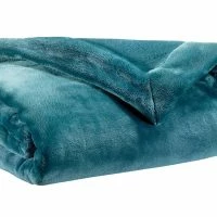 Plaid En Polyester Bleu Canard 150 X 200 Cm FERO