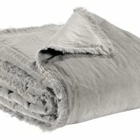 Plaid En Velours Gris Perle 135 X 200 Cm PESCA