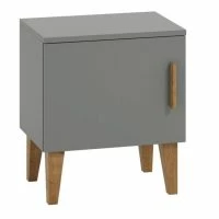 Table De Chevet Grise Et Pieds Chêne ELIAS