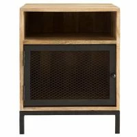 Table De Chevet Manguier Massif Et Métal Perforé RACK