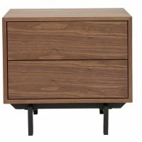 Table De Chevet Vintage Noyer Et Métal MANNY