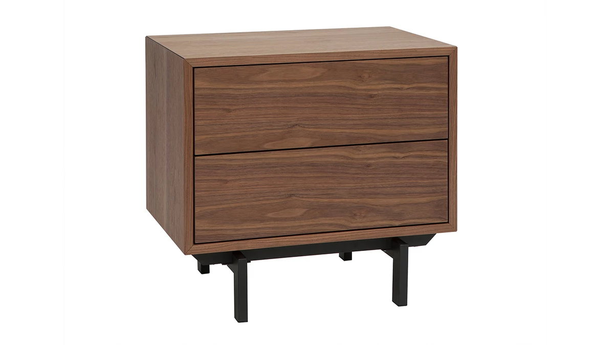 Table De Chevet Vintage Noyer Et Métal MANNY 4 Table De Chevet Vintage Noyer Et Métal MANNY – Image 2