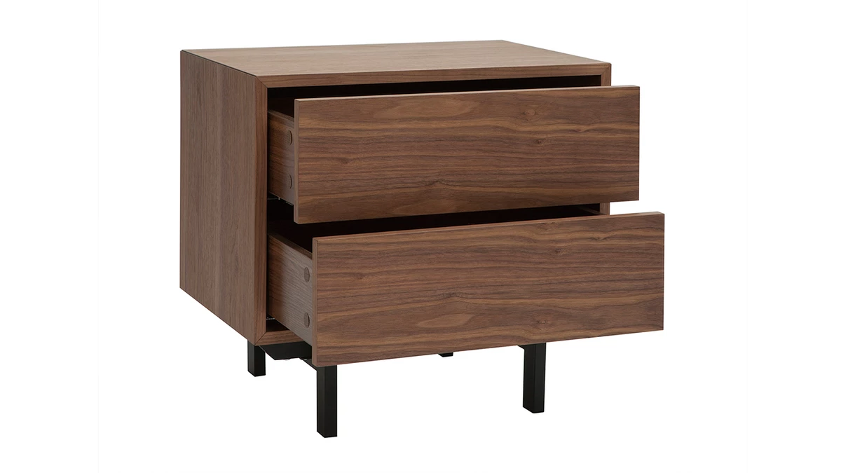 Table De Chevet Vintage Noyer Et Métal MANNY 5 Table De Chevet Vintage Noyer Et Métal MANNY – Image 3