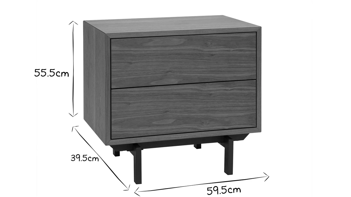 Table De Chevet Vintage Noyer Et Métal MANNY 9 Table De Chevet Vintage Noyer Et Métal MANNY – Image 7