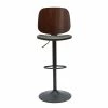 Tabouret De Bar Ajustable Noir Et Noyer BECK