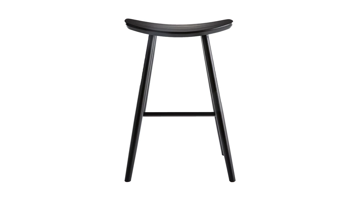 Tabouret De Bar Bois Noir 65 Cm DEMORY 3 Tabouret De Bar Bois Noir 65 Cm DEMORY