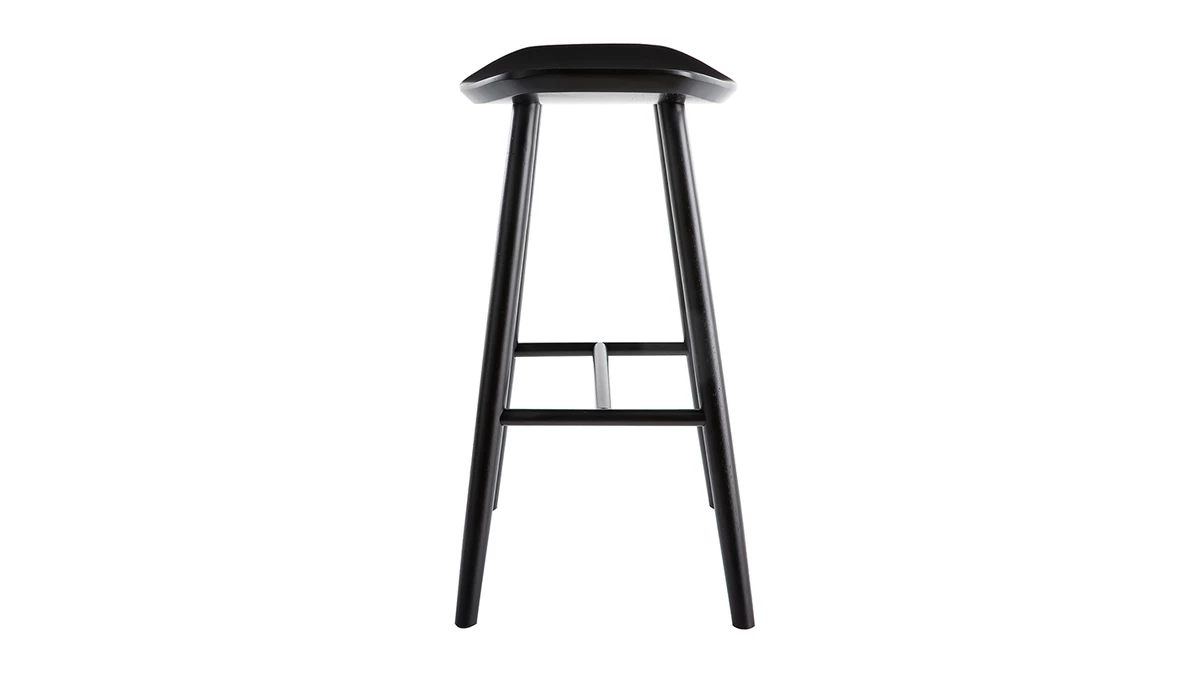 Tabouret De Bar Bois Noir 65 Cm DEMORY 5 Tabouret De Bar Bois Noir 65 Cm DEMORY – Image 3