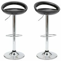 Tabouret De Bar / Cuisine Noir Moderne COMET (lot De 2)