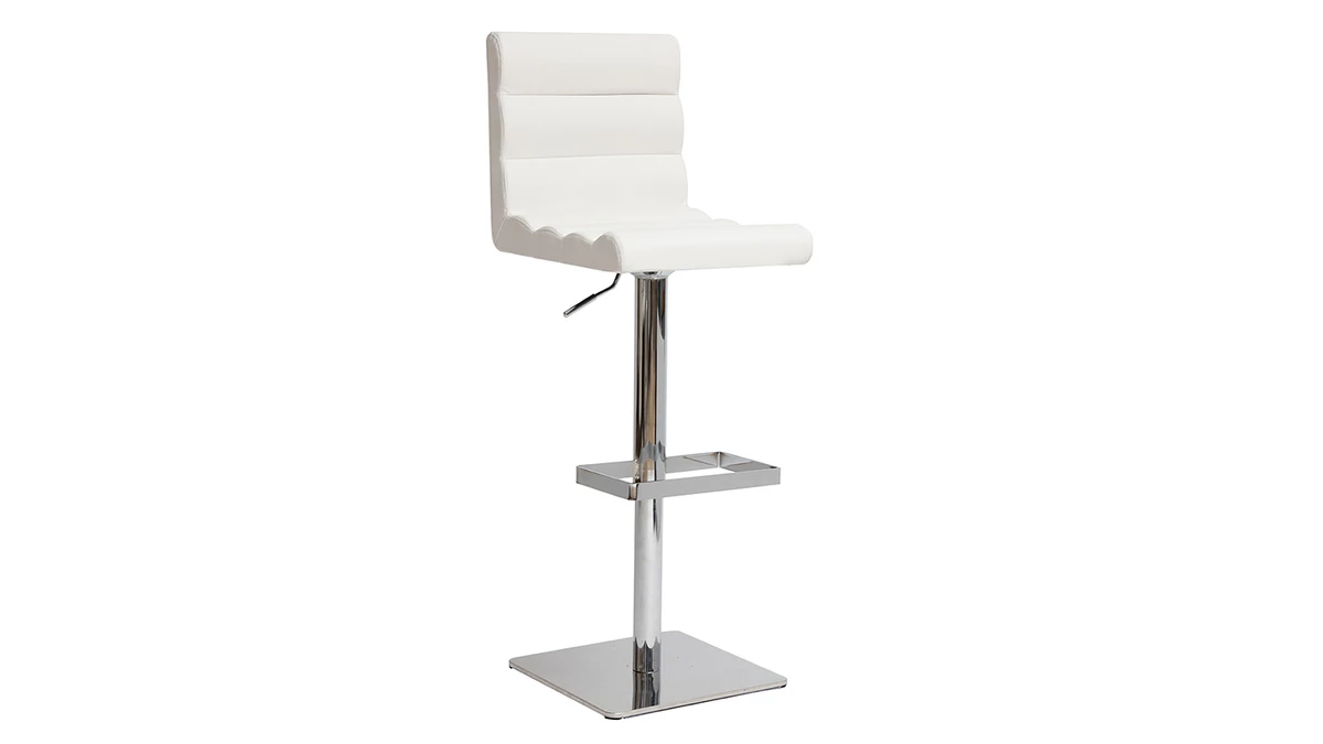 Tabouret De Bar Design Blanc COLOMBUS 4 Tabouret De Bar Design Blanc COLOMBUS – Image 2