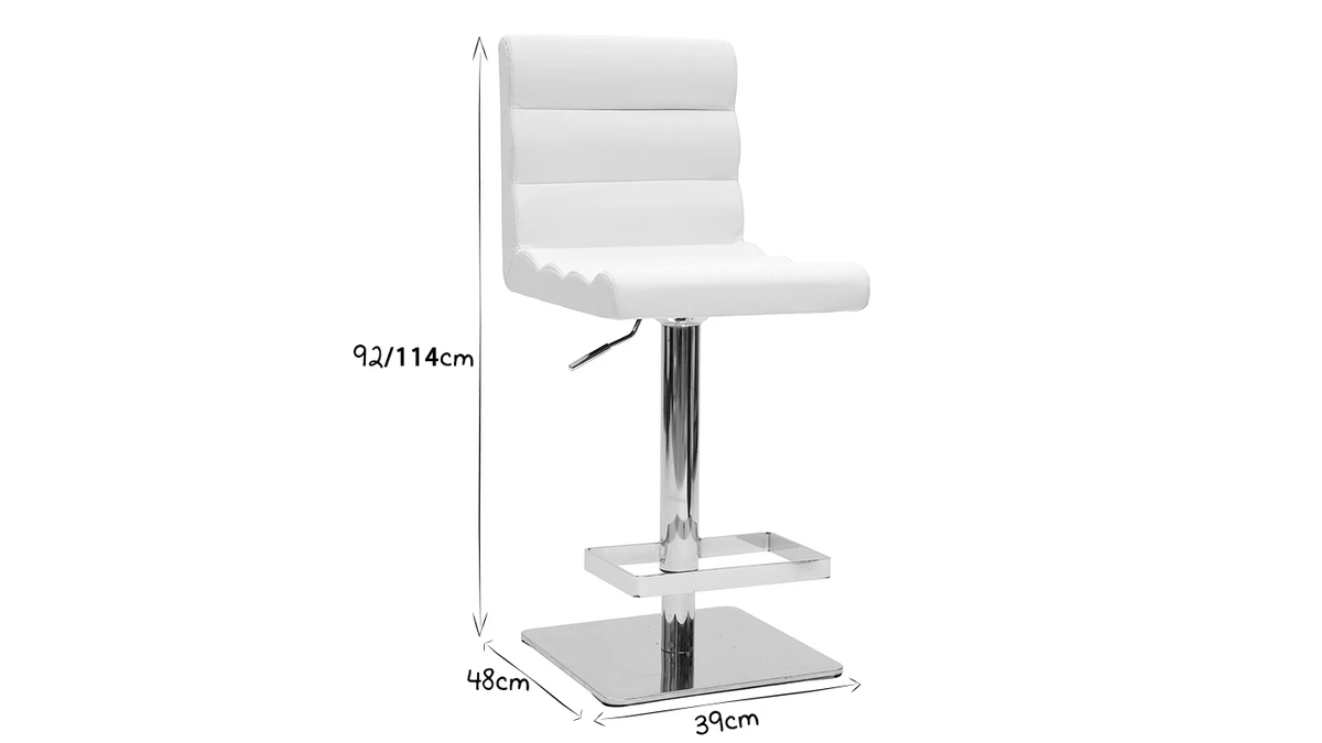 Tabouret De Bar Design Blanc COLOMBUS 8 Tabouret De Bar Design Blanc COLOMBUS – Image 6