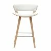 Tabouret De Bar Design Blanc Et Bois Clair H65 Cm SYRAH