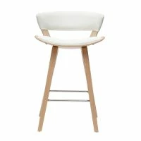 Tabouret De Bar Design Blanc Et Bois Clair H65 Cm SYRAH