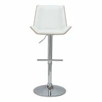 Tabouret De Bar Design Blanc Et Bois Clair MELKIOR