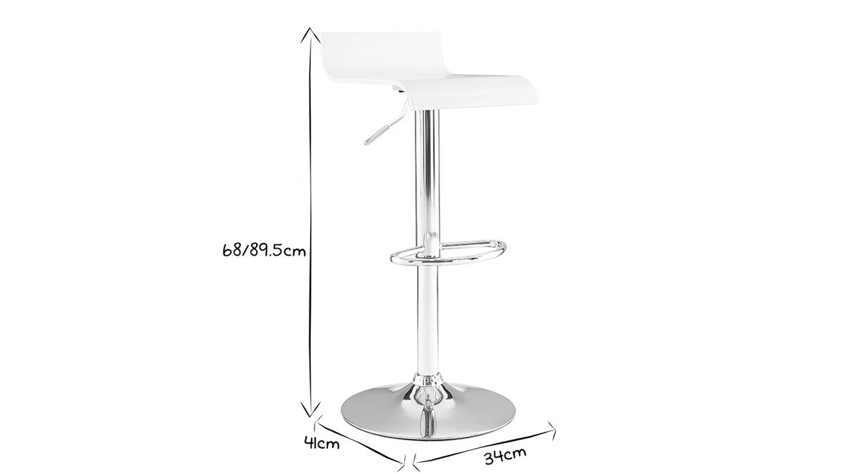 Tabouret De Bar Design Blanc SURF 9 Tabouret De Bar Design Blanc SURF – Image 7