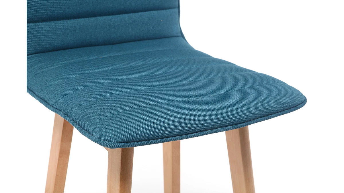 Tabouret De Bar Design Bois Et Bleu Canard 65 Cm (lot De 2) EMMA 8 Tabouret De Bar Design Bois Et Bleu Canard 65 Cm (lot De 2) EMMA – Image 6