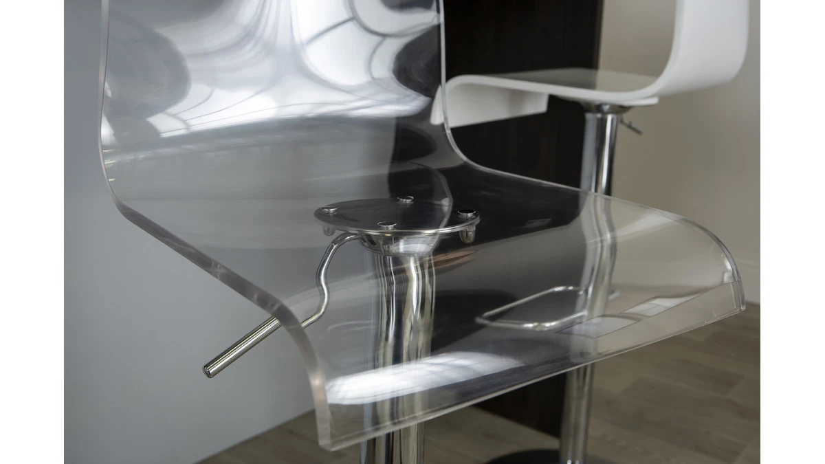 Tabouret De Bar Design En Plexiglas Transparent (lot De 2) SATURNE 9 Tabouret De Bar Design En Plexiglas Transparent (lot De 2) SATURNE – Image 7