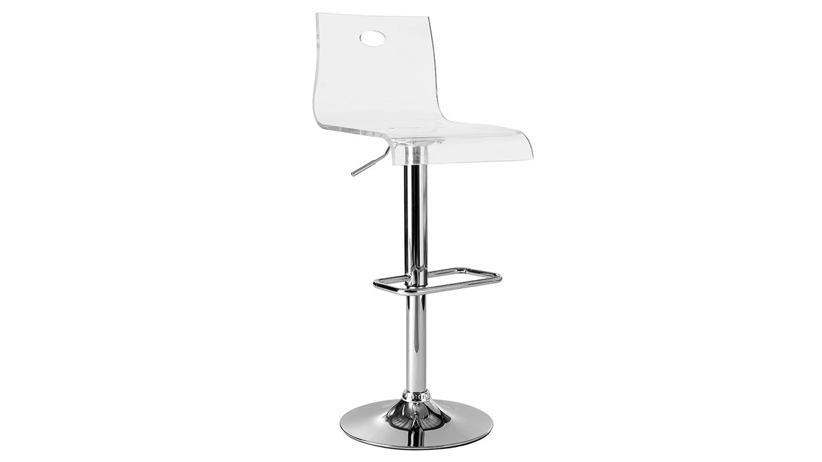 Tabouret De Bar Design En Plexiglas Transparent (lot De 2) SATURNE 5 Tabouret De Bar Design En Plexiglas Transparent (lot De 2) SATURNE – Image 3