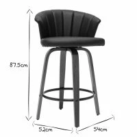 Tabouret De Bar Design Pivotant Noir Et Bois Foncé H65cm ALBIN -Boutique Miliboo tabouret de bar design pivotant noir et bois fonce h65cm albin 49319 60b8a68056241 1200 675