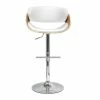 Tabouret De Bar Design Réglable Blanc Et Bois Clair BENT -Boutique Miliboo tabouret de bar design reglable blanc et bois clair bent 40341 5bb764236fc96 1200 675