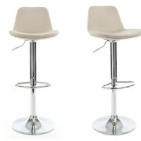 Tabouret De Bar Design Tissu Naturel Lot De 2 ZACK
