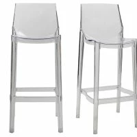 Tabouret De Bar Design Transparent Lot De 2 YLAK