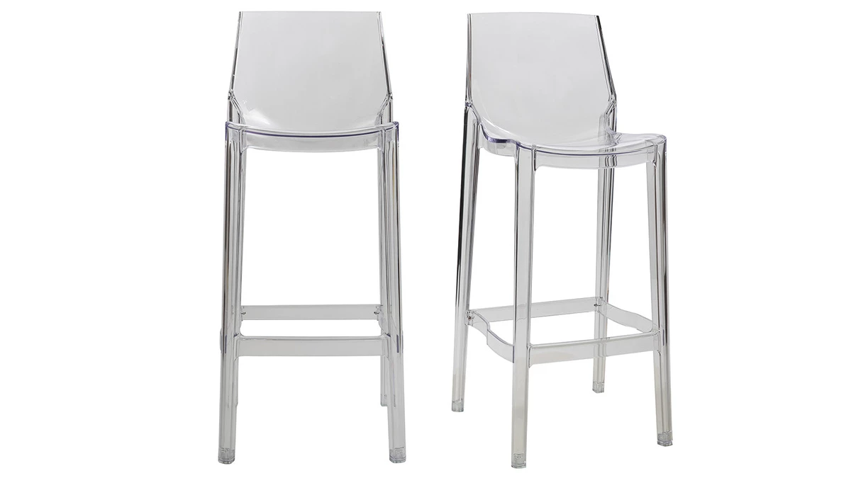 Tabouret De Bar Design Transparent Lot De 2 YLAK 3 Tabouret De Bar Design Transparent Lot De 2 YLAK