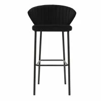 Tabouret De Bar Design Velours Noir H78 Cm DALLY - Miliboo & Stéphane Plaza