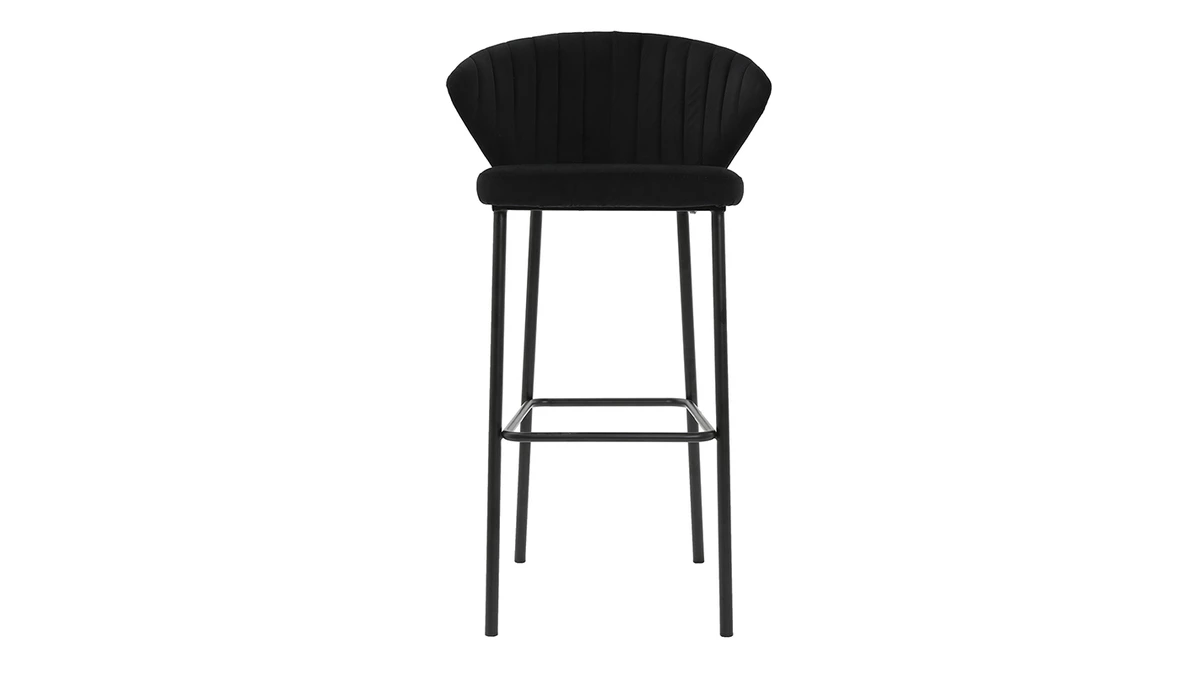 Tabouret De Bar Design Velours Noir H78 Cm DALLY - Miliboo & Stéphane Plaza 3 Tabouret De Bar Design Velours Noir H78 Cm DALLY - Miliboo & Stéphane Plaza