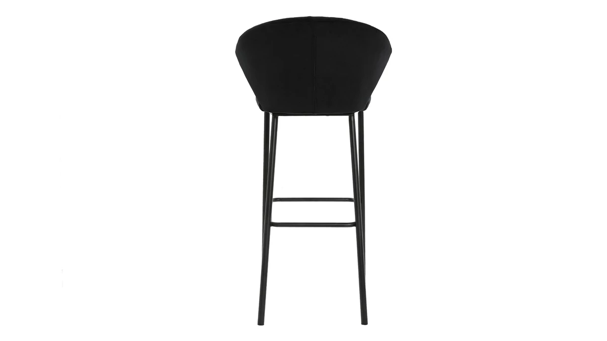 Tabouret De Bar Design Velours Noir H78 Cm DALLY - Miliboo & Stéphane Plaza 6 Tabouret De Bar Design Velours Noir H78 Cm DALLY - Miliboo & Stéphane Plaza – Image 4