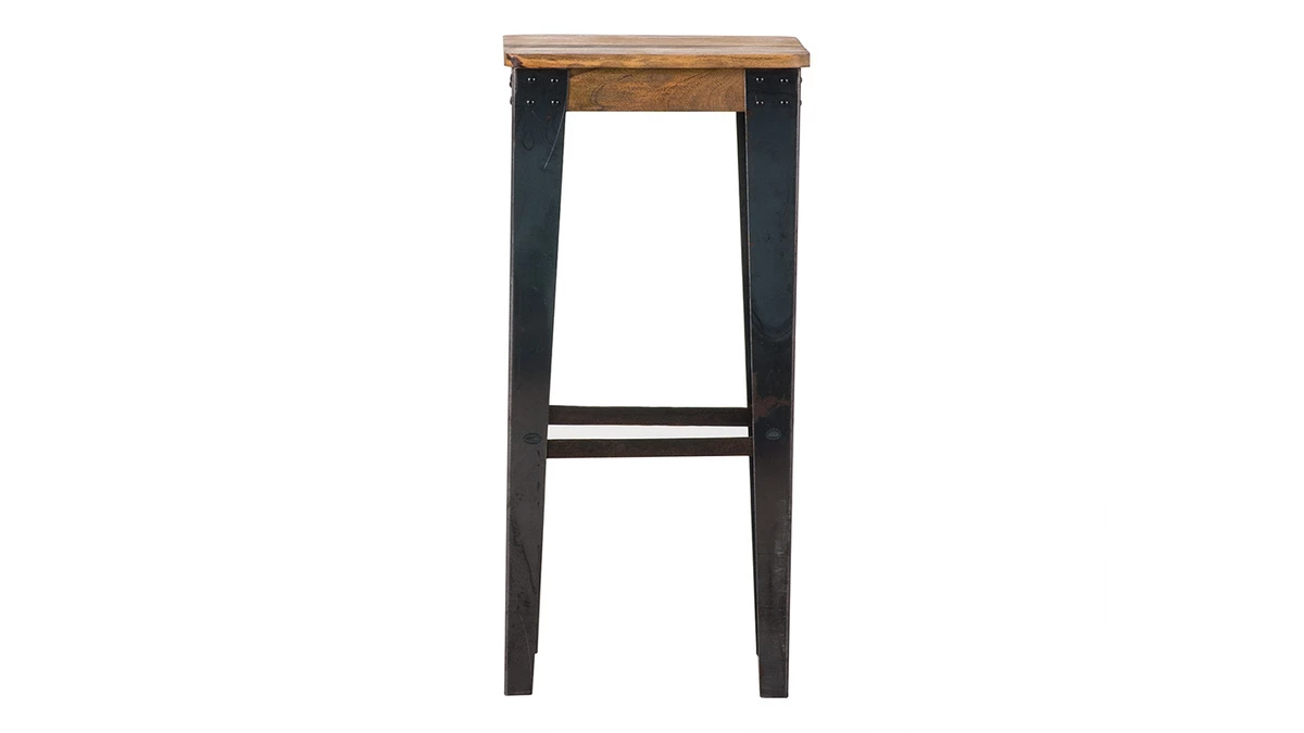 Tabouret De Bar Industriel Acier Et Manguier Massif H75 Cm MADISON 3 Tabouret De Bar Industriel Acier Et Manguier Massif H75 Cm MADISON