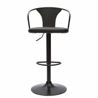Tabouret De Bar Industriel Réglable Noir BECKETT
