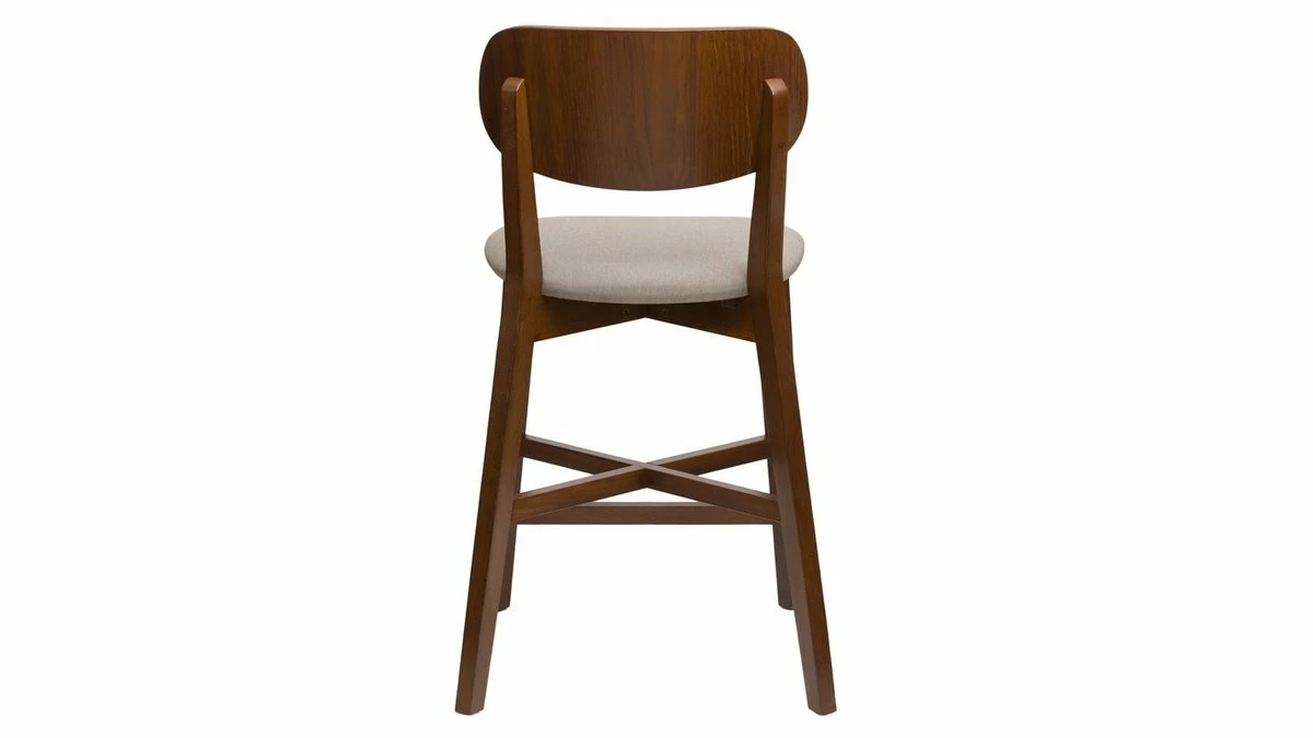 Tabouret De Bar Noyer Et Assise Marron Glacé H65 Cm LUCIA 6 Tabouret De Bar Noyer Et Assise Marron Glacé H65 Cm LUCIA – Image 4